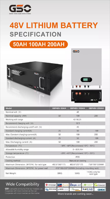 2.5Kwh 50ah রিচার্জেবল Lifepo4 সোলার ব্যাটারি লিথিয়াম 5000 বার