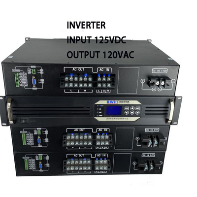 ডিসি থেকে এসি 19 ইঞ্চি র্যাক মাউন্ট ইনভার্টার Dc 125v থেকে 120v 3kva 2400w বিশুদ্ধ সাইনস ওয়েভ ইনভার্টার