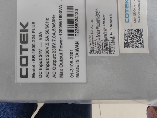 Cotek ডিসি এসি ইনভার্টার SR 1600-224 প্লাস 24Vdc ইন 230Vac আউটপুট 1600VA র্যাক ইনভার্টার