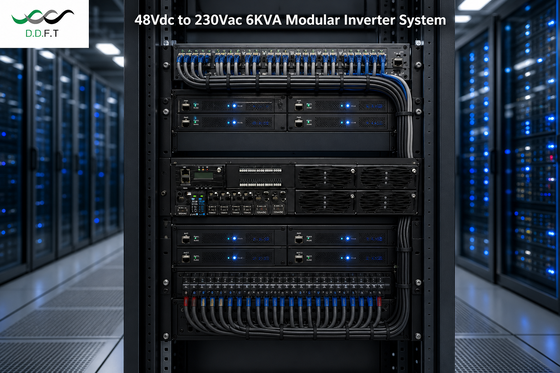 উচ্চ-নির্ভরযোগ্যতা 6KVA মডুলার ইনভার্টার সিস্টেম - টেলিযোগাযোগের জন্য 48Vdc থেকে 220Vac বিশুদ্ধ সাইন ওয়েভ