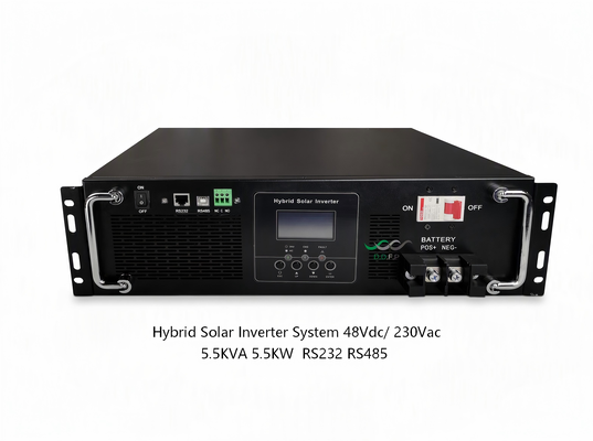 5.5KW 48V হাইব্রিড সোলার ইনভার্টার সিস্টেম হোম ব্যাকআপ পাওয়ারের জন্য খাঁটি সাইন ওয়েভ সহ