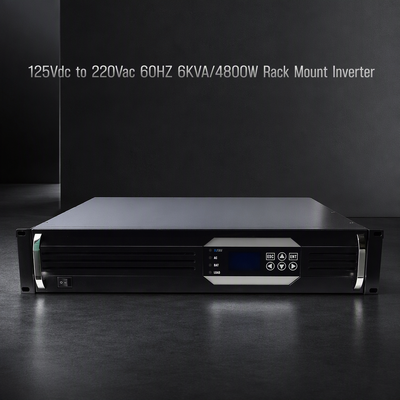 125VDC ইনপুট এবং 220VAC আউটপুট সার্ভার UPS সহ 19" 2U র্যাক মাউন্ট 6KVA পিওর সাইন ওয়েভ ইনভার্টার