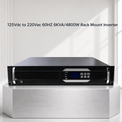 19 ইঞ্চি 2U র্যাক ইনভার্টার 6KVA 4800W পিওর সাইন ওয়েভ 125VDC থেকে 220VAC অফ-গ্রিড অ্যাপ্লিকেশনের জন্য