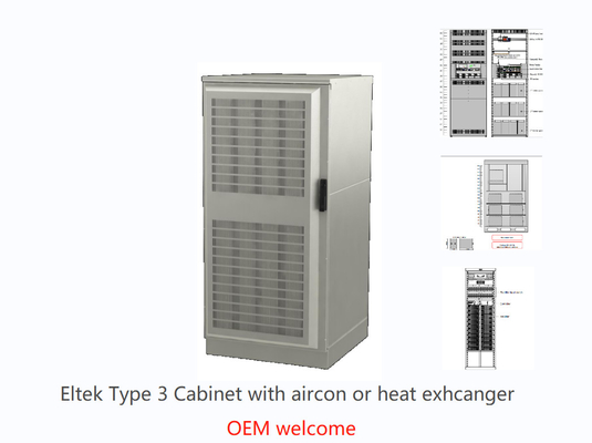 Eltek টাইপ 3 আউটডোর টেলিকম ক্যাবিনেটগুলি 1.2m 1.5m 1.8m Aircon সহ
