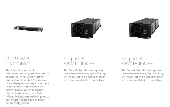কমপ্যাক্ট HE Eltek Flatpack S 1U পাওয়ার সিস্টেম 3KW 5.4KW 230VAC একক ফেজ